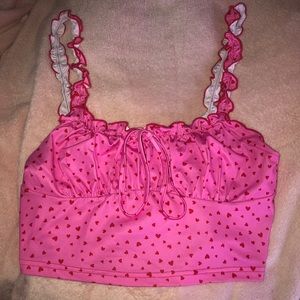 PINK AND RED HEART BOW CAMI ♡